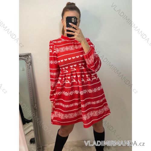 Elegantes Samtkleid Langarm Damen (S / M ONE SIZE) ITALIAN FASHION IMWY216558