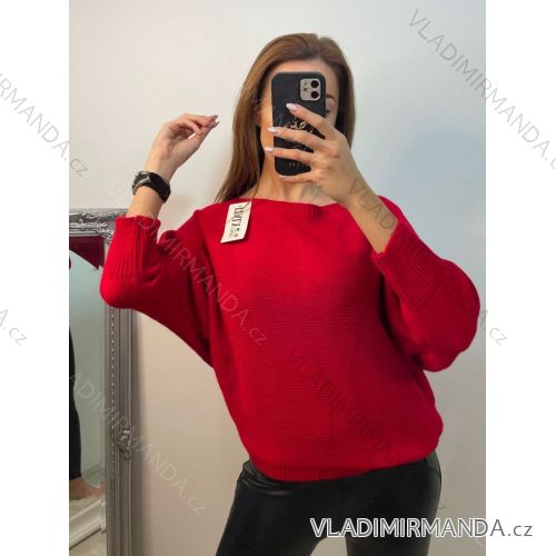 Dünner Oversize-Langarmpullover für Damen (Einheitsgröße M/L) ITALIAN FASHION IM4221010