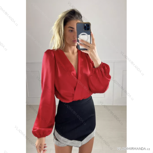 Šaty letní na ramínka dámské (S/M ONE SIZE) ITALSKÁ MÓDA IMPBB22B21841 rot S/M