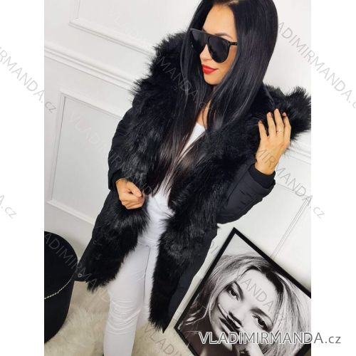 Mantel Winterpark mit Pelzfrauen (s-m-l) K-ZELL FASHION KZE198135B schwarz L