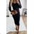 Elegantes gestricktes Langarmkleid für Damen (S/M EINHEITSGRÖSSE) ITALIAN FASHION IMPOC237082