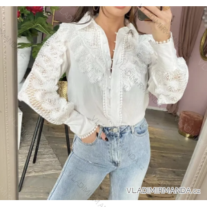 Damen-Langarmshirt mit Spitze (S/M EINHEITSGRÖSSE) ITALIAN FASHION IMPOC236330