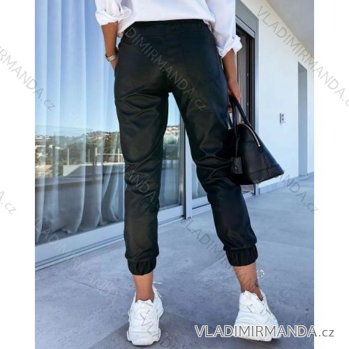 Damen Kunstlederhose (S / M ONE SIZE) ITALIAN FASHION IMWA216574 S schwarz