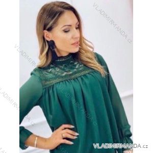 Langärmelige Chiffon-Tunika/Bluse für Damen (S/M Einheitsgröße) ITALIAN FASHION IMWD23067