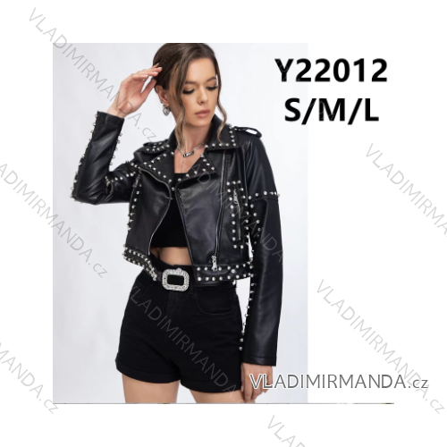 Damen-Langarm-Lederjacke (S/M/L Einheitsgröße) ITALIAN FASHION IMPBB2322012r