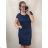 Kurzarmkleid für Damen in Übergröße (L-3XL) POLISH FASHION PMF20013 dunkelblau 44