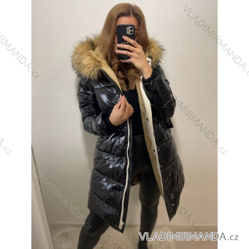 Mantel Winterpark mit Pelzfrauen KZELL  MODA KZE208285 schwarz L