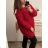 Strickkleid a-Pullover Extended Long Sleeve Damen Plus Size (XL / 3XL ONE SIZE) ITALIAN FASHION IM422ROSA