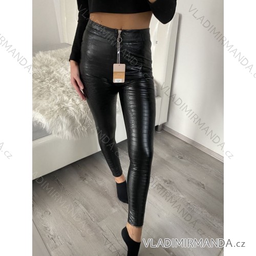 Legíny dlouhé koženkové zateplené dámské (S-2XL) TURECKÁ MÓDA TMWL20PAN-101 M / L schwarz