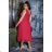 Damen Plus Size (42-46) langes elegantes ärmelloses Partykleid POLISH FASHION PMLBC23265-10 dunkelrosa 42