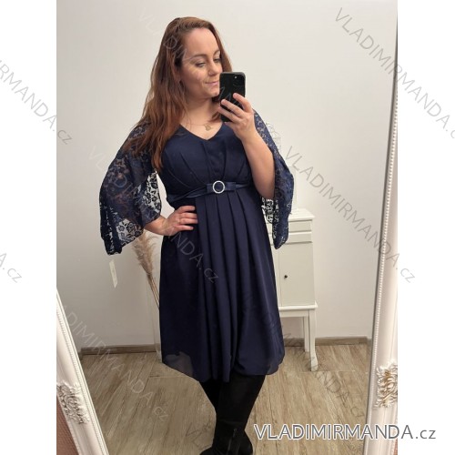 Šaty letní na ramínka dámské (S/M ONE SIZE) ITALSKÁ MÓDA IMPBB22B21841 dunkelblau XL/2XL