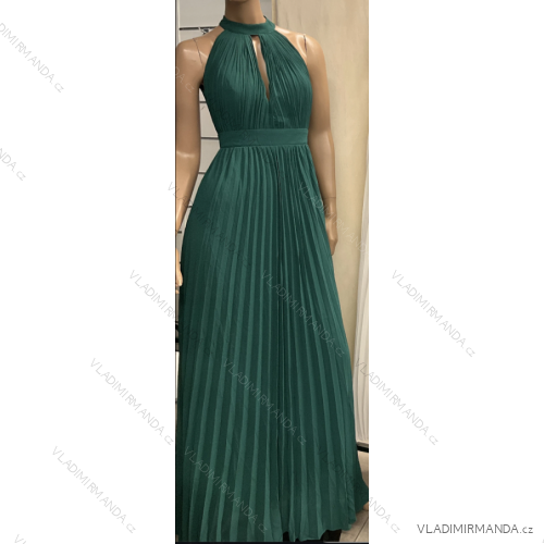 Ärmelloses, plissiertes langes Damenkleid (Einheitsgröße S/M) ITALIAN FASHION FMPRP23R1469