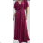 Langes Kurzarmkleid für Damen (Einheitsgröße S/M) ITALIAN FASHION FMPRP23JRE1395