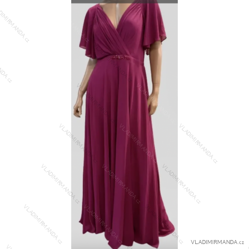 Langes Kurzarmkleid für Damen (Einheitsgröße S/M) ITALIAN FASHION FMPRP23JRE1395