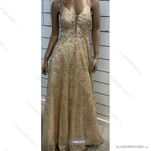 Langes, elegantes Partykleid für Damen mit Trägern (S/M EINHEITSGRÖSSE) ITALIAN FASHION FMPRP23HM2317