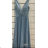 Langes, elegantes, plissiertes Trägerkleid für Damen (Einheitsgröße S/M) ITALIAN FASHION FMPRP232311