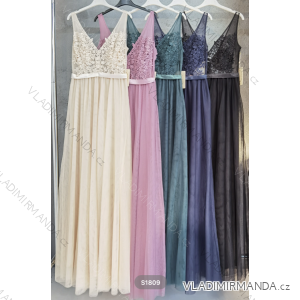 Langes elegantes Damenkleid mit Trägern (S/M EINHEITSGRÖSSE) ITALIAN FASHION FMPRP23S1809