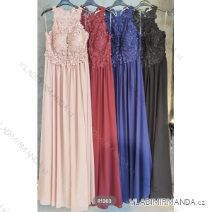 Langes, elegantes, ärmelloses Partykleid für Damen (Einheitsgröße S/M) ITALIAN FASHION FMPRP23R1363