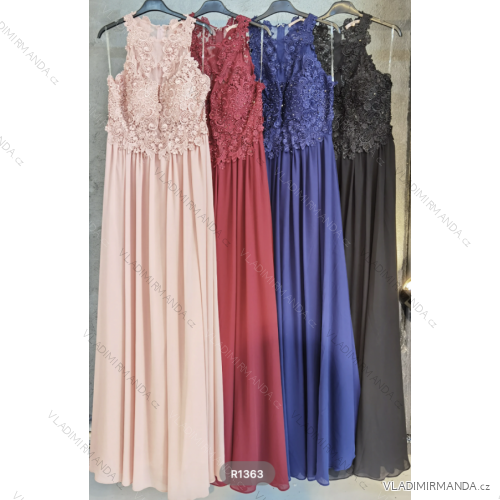 Langes, elegantes, ärmelloses Partykleid für Damen (Einheitsgröße S/M) ITALIAN FASHION FMPRP23R1363
