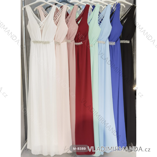 Langes elegantes Damenkleid mit Trägern (S/M EINHEITSGRÖSSE) ITALIAN FASHION FMPRP23M-8389