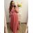 Ballkleid lang, elegant, Party, kurzärmelig, Damen, Übergröße (XL/2XL Einheitsgröße) ITALIAN FASHION IMM2368815PL/DU XL/2XL rosa