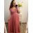 Ballkleid lang, elegant, Party, kurzärmelig, Damen, Übergröße (XL/2XL Einheitsgröße) ITALIAN FASHION IMM2368815PL/DU XL/2XL rosa