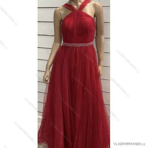 Langes, elegantes, ärmelloses Partykleid für Damen (Einheitsgröße S/M) ITALIAN FASHION FMPRP23M-9220