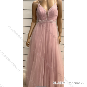 Langes elegantes Damenkleid mit Trägern (S/M EINHEITSGRÖSSE) ITALIAN FASHION FMPRP23M-9210