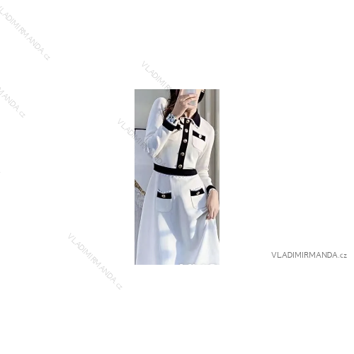 Elegantes Damenkleid mit langen Ärmeln (Einheitsgröße S/M) ITALIAN FASHION FMPRP231230