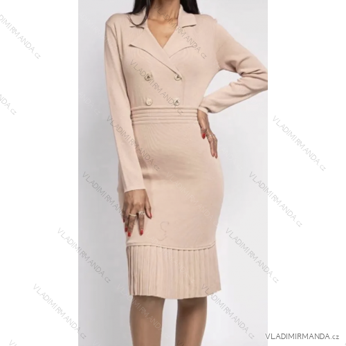 Elegantes Damenkleid mit langen Ärmeln (Einheitsgröße S/M) ITALIAN FASHION FMPRP23DPU410