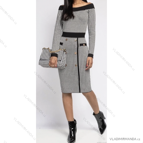 Elegantes Damenkleid mit langen Ärmeln (Einheitsgröße S/M) ITALIAN FASHION FMPRP23DPU425-5