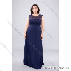 Damen Plus Size (42-48) langes elegantes ärmelloses Partykleid FRANZÖSISCHE MODE FMPEL23SAVINAQS