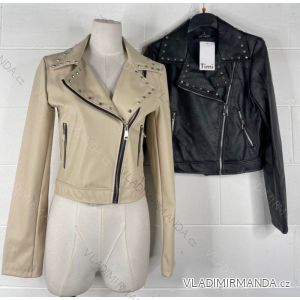 Damen-Lederjacke mit langen Ärmeln (Einheitsgröße S/M) ITALIAN FASHION IMPOC23E8883