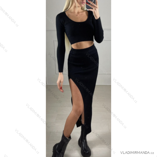 Set aus langärmeligem Oberteil und langem Rock für Damen (Einheitsgröße S/M) ITALIAN FASHION IMPBB23804r