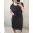 Kurzarmkleid für Damen in Übergröße (L-3XL) POLISH FASHION PMF20013 schwarz 44