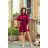 Ärmellose Kleider Sommerjacke Damen (uni sl) ITALIENISCHE Mode IM218206 Burgund 2XL/3XL