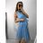 Trägerloses Partykleid für Damen aus Tüll (Einheitsgröße S/M/L) ITALIAN FASHION IM9239005
