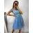 Kurzärmliges Partykleid aus Tüll für Damen (Einheitsgröße S/M) ITALIAN FASHION IM9238938