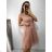 Šaty společenské tylové krátký rukáv dámské (S/M ONE SIZE) ITALSKá MóDA IM9238938 S/M weiß