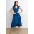 Damen Plus Size (42-46) langes elegantes ärmelloses Partykleid POLISH FASHION PMLBC23265-10 <p>blau</p> 44
