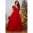 Elegantes Partykleid mit kurzen Ärmeln für Damen in Übergröße (36-42) POLISH FASHION PMLBF23ID3540 rot 36