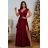 Kleid Elegant Party Kurzarm Damen Übergröße (36-42) POLISH FASHION PMLBF23ID3544 Burgund 36