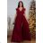 Kleid Elegant Party Kurzarm Damen Übergröße (36-42) POLISH FASHION PMLBF23ID3544 Burgund 36
