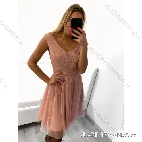 Kleid Kurzarm Damen (Uni L-2XL) ITALIENISCH MODA IMS20004