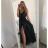Langes Sommerkleid aus Satin mit Trägern Damen mit Gürtel (UNI S / M) ITALIAN FASHION IMM22INFINITE -   grüne Erbse -   S / M
