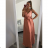 Langes Sommerkleid aus Satin mit Trägern Damen mit Gürtel (UNI S / M) ITALIAN FASHION IMM22INFINITE -   grüne Erbse -   S / M