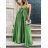 Langes Sommerkleid aus Satin mit Trägern Damen mit Gürtel (UNI S / M) ITALIAN FASHION IMM22INFINITE -   grüne Erbse -   S / M