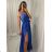 Langes Sommerkleid aus Satin mit Trägern Damen mit Gürtel (UNI S / M) ITALIAN FASHION IMM22INFINITE -   grüne Erbse -   S / M