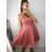 Šaty letní na ramínka dámské (S/M ONE SIZE) ITALSKÁ MÓDA IMPBB22B21841 S/M altrosa