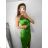 Langes, elegantes, trägerloses Satin-Partykleid für Damen (Einheitsgröße S/M) ITALIAN FASHION IMPSH236357A/DU -   Smaragdgrün -   S/M/L
